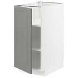 METOD Base cabinet with shelves, white/Bodbyn grey, 40x60x80 cm