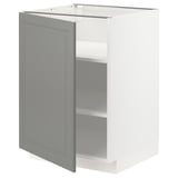 METOD Base cabinet with shelves, white/Bodbyn grey, 60x60x80 cm