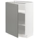 METOD Base cabinet with shelves, white/Bodbyn grey, 60x41x80 cm