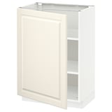 METOD Base cabinet with shelves, white/Bodbyn off-white, 60x41x80 cm
