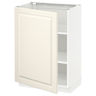 METOD Base cabinet with shelves, white/Bodbyn off-white, 60x41x80 cm