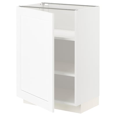 METOD Base cabinet with shelves, white Enköping/white wood effect, 60x41x80 cm