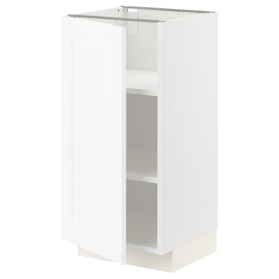 METOD Base cabinet with shelves, white Enköping/white wood effect, 40x41x80 cm
