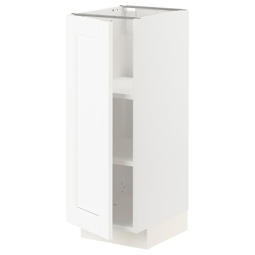 White METOD kitchen unit with adjustable shelves and modern design.