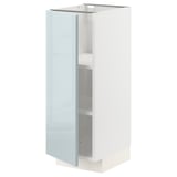 METOD Base cabinet with shelves, white/Kallarp light grey-blue, 30x41x80 cm