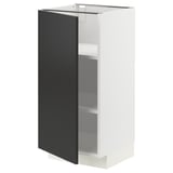 METOD Base cabinet with shelves, white/Nickebo matt anthracite, 40x41x80 cm