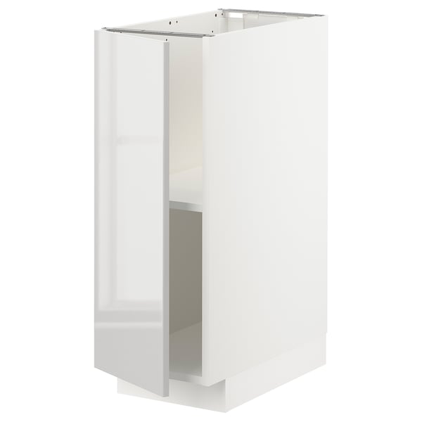 METOD Base cabinet with shelves, white/Ringhult light grey, 30x60x80 cm