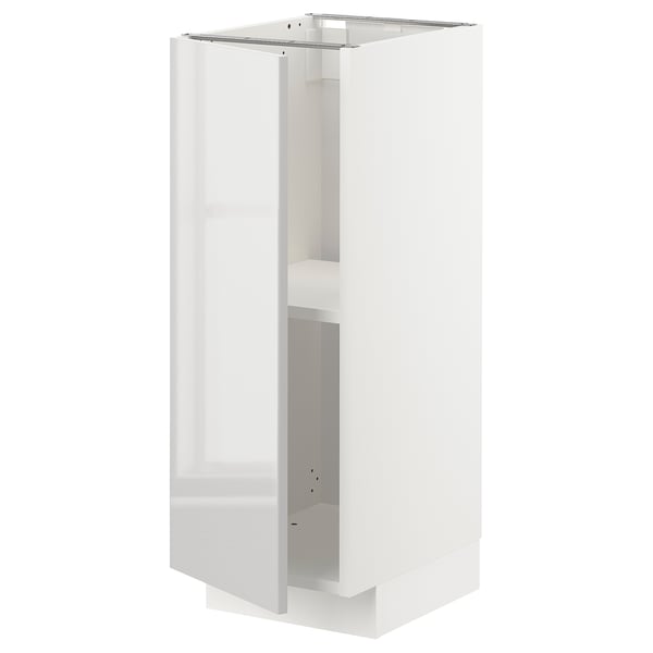 METOD Base cabinet with shelves, white/Ringhult light grey, 30x41x80 cm