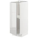 METOD Base cabinet with shelves, white/Ringhult light grey, 30x41x80 cm