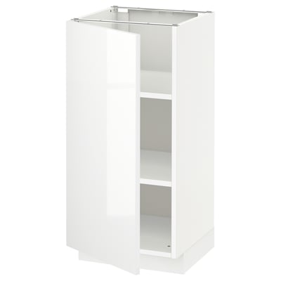 METOD Base cabinet with shelves, white/Ringhult white, 40x41x80 cm