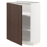 METOD Base cabinet with shelves, white/Sinarp brown, 60x41x80 cm