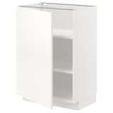 METOD Base cabinet with shelves, white/Vallstena white, 60x41x80 cm