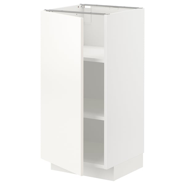 METOD Base cabinet with shelves, white/Vallstena white, 40x41x80 cm