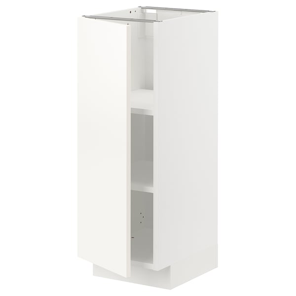 METOD Base cabinet with shelves, white/Vallstena white, 30x41x80 cm