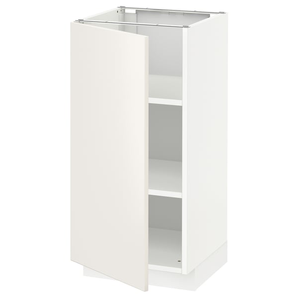METOD Base cabinet with shelves, white/Veddinge white, 40x41x80 cm
