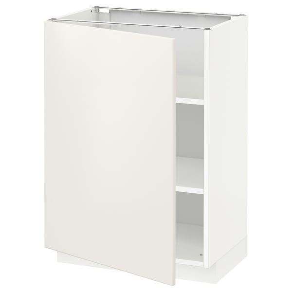 METOD Base cabinet with shelves, white/Veddinge white, 60x41x80 cm