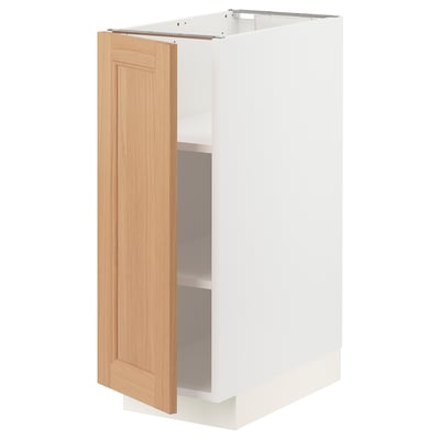METOD Base cabinet with shelves, white/Vedhamn oak, 30x60x80 cm
