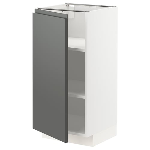 METOD grey cabinet, modern, slim, storage, adjustable shelves, white and grey.
