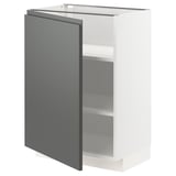 METOD Base cabinet with shelves, white/Voxtorp dark grey, 60x41x80 cm