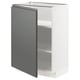 METOD Base cabinet with shelves, white/Voxtorp dark grey, 60x41x80 cm