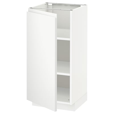 METOD Base cabinet with shelves, white/Voxtorp matt white, 40x41x80 cm
