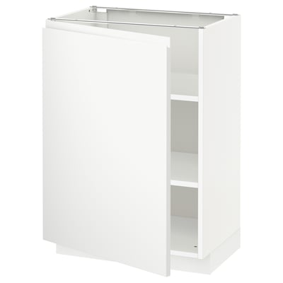 METOD Base cabinet with shelves, white/Voxtorp matt white, 60x41x80 cm