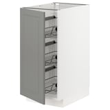 METOD Base cabinet with wire baskets, white/Bodbyn grey, 40x60x80 cm