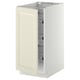 METOD Base cabinet with wire baskets, white/Bodbyn off-white, 40x60x80 cm