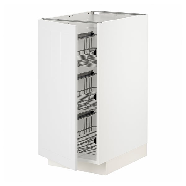 METOD Base cabinet with wire baskets, white/Stensund white, 40x60x80 cm