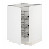 METOD Base cabinet with wire baskets, white/Stensund white, 60x60x80 cm