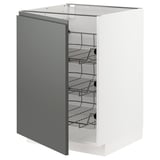METOD Base cabinet with wire baskets, white/Voxtorp dark grey, 60x60x80 cm