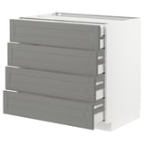 METOD Base cb 4 frnts/2 low/3 md drwrs, white Maximera/Bodbyn grey, 90x60x80 cm