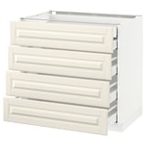 METOD Base cb 4 frnts/2 low/3 md drwrs, white Maximera/Bodbyn off-white, 90x60x80 cm