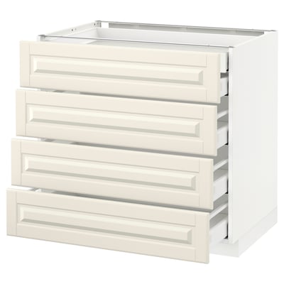 METOD Base cb 4 frnts/2 low/3 md drwrs, white Maximera/Bodbyn off-white, 90x60x80 cm