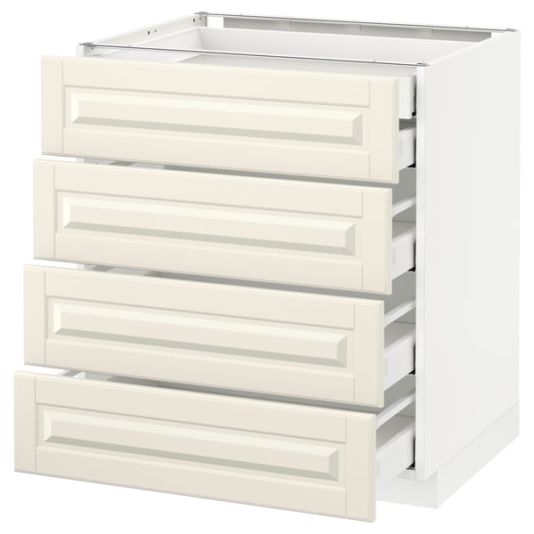 METOD Base cb 4 frnts/2 low/3 md drwrs, white Maximera/Bodbyn off-white, 75x60x80 cm