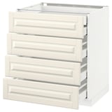 METOD Base cb 4 frnts/2 low/3 md drwrs, white Maximera/Bodbyn off-white, 75x60x80 cm