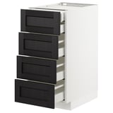METOD Base cb 4 frnts/2 low/3 md drwrs, white Maximera/Lerhyttan black stained, 40x60x80 cm