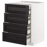 METOD Base cb 4 frnts/2 low/3 md drwrs, white Maximera/Lerhyttan black stained, 60x60x80 cm