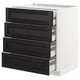 METOD Base cb 4 frnts/2 low/3 md drwrs, white Maximera/Lerhyttan black stained, 75x60x80 cm