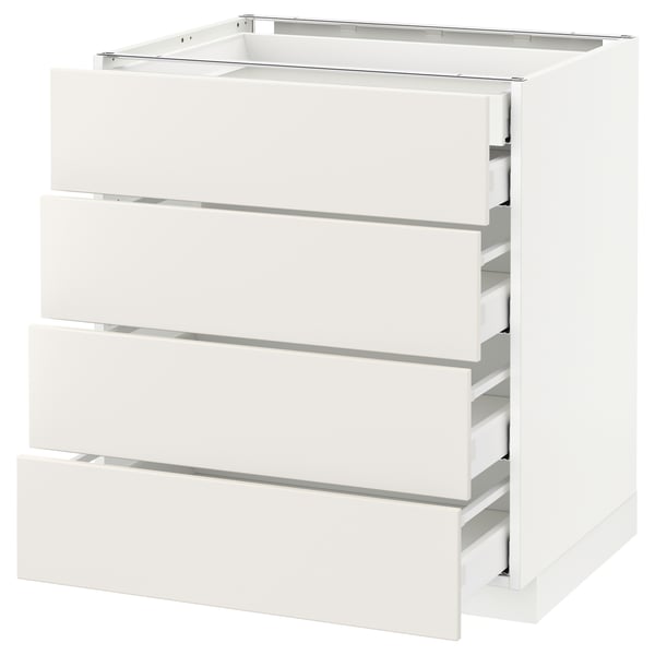 METOD Base cb 4 frnts/2 low/3 md drwrs, white Maximera/Veddinge white, 75x60x80 cm