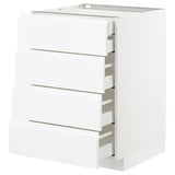METOD Base cb 4 frnts/2 low/3 md drwrs, white Maximera/Voxtorp high-gloss/white, 60x60x80 cm