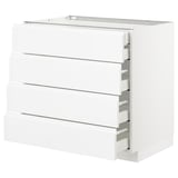 METOD Base cb 4 frnts/2 low/3 md drwrs, white Maximera/Voxtorp high-gloss/white, 90x60x80 cm