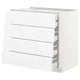 METOD Base cb 4 frnts/2 low/3 md drwrs, white Maximera/Voxtorp high-gloss/white, 90x60x80 cm