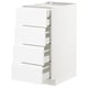 Option: METOD Base cb 4 frnts/2 low/3 md drwrs, white Maximera/Voxtorp high-gloss/white, 40x60x80 cm