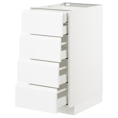 METOD Base cb 4 frnts/2 low/3 md drwrs, white Maximera/Voxtorp high-gloss/white, 40x60x80 cm