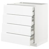 METOD Base cb 4 frnts/2 low/3 md drwrs, white Maximera/Voxtorp high-gloss/white, 75x60x80 cm