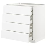 METOD Base cb 4 frnts/2 low/3 md drwrs, white Maximera/Voxtorp high-gloss/white, 80x60x80 cm