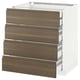 METOD Base cb 4 frnts/2 low/3 md drwrs, white Maximera/Voxtorp walnut, 75x60x80 cm