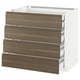 METOD Base cb 4 frnts/2 low/3 md drwrs, white Maximera/Voxtorp walnut, 90x60x80 cm