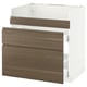 METOD Base cb f HAVSEN snk/3 frnts/2 drws, white Maximera/Voxtorp walnut, 80x60x80 cm
